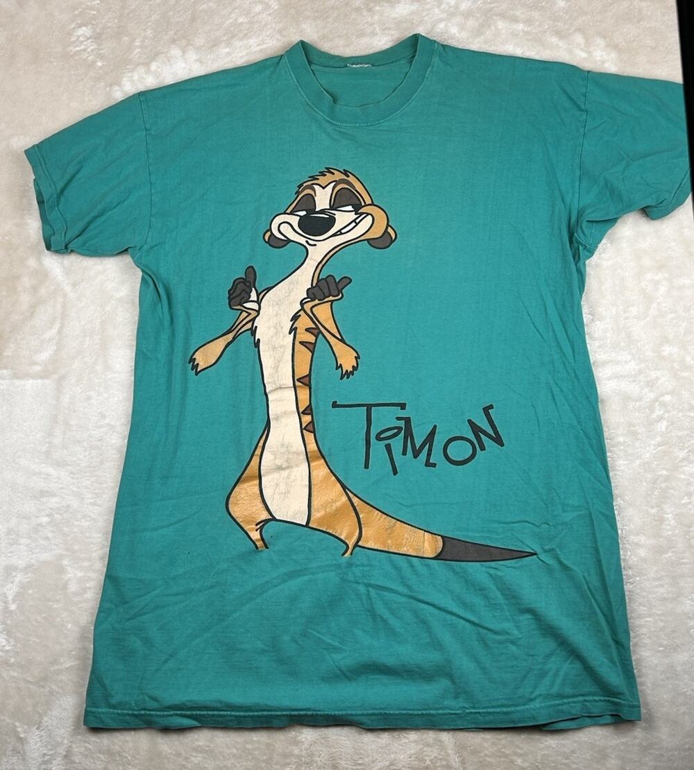 Disney Store The Lion King Timon T Shirt Men’s Sz 2XL Teal Vintage Back & Front